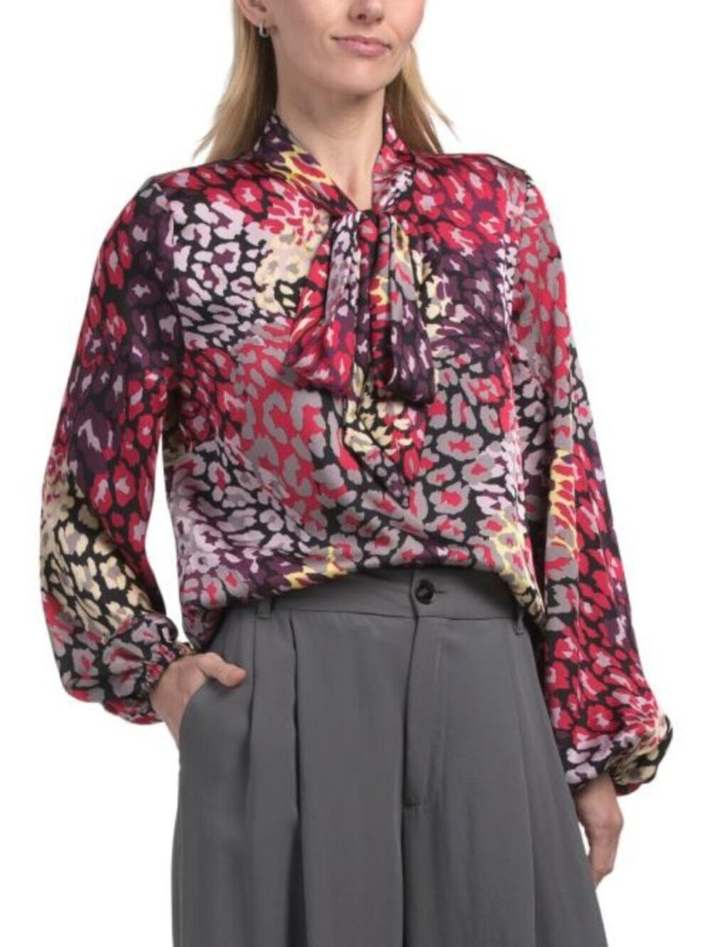 TAHARI ASL Front Tie Blouse